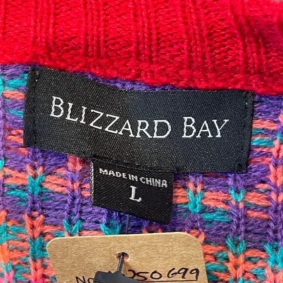 Blizzard Bay Festive Fashionable Flamingo Ugly Christmas Sweater Size Large - Picture 4 of 5